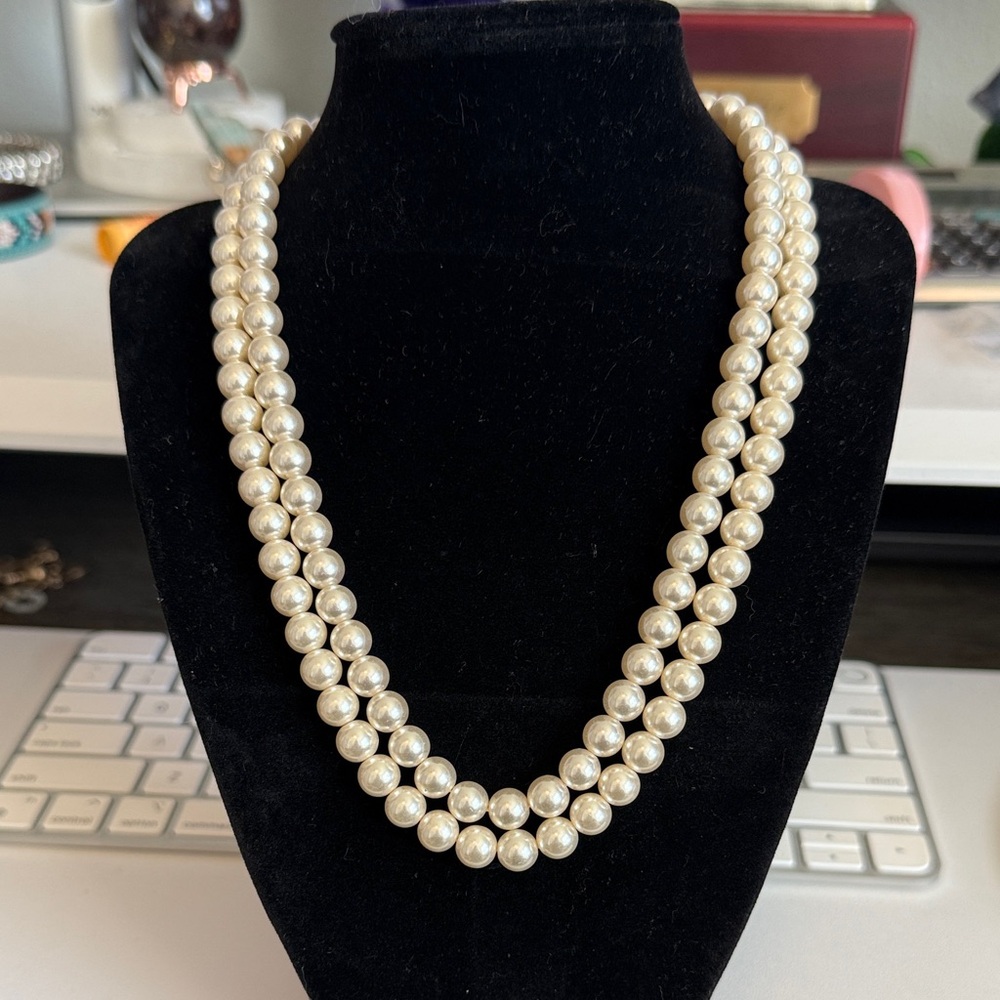 Vintage Sarah Coventry Faux Pearl Double Necklace